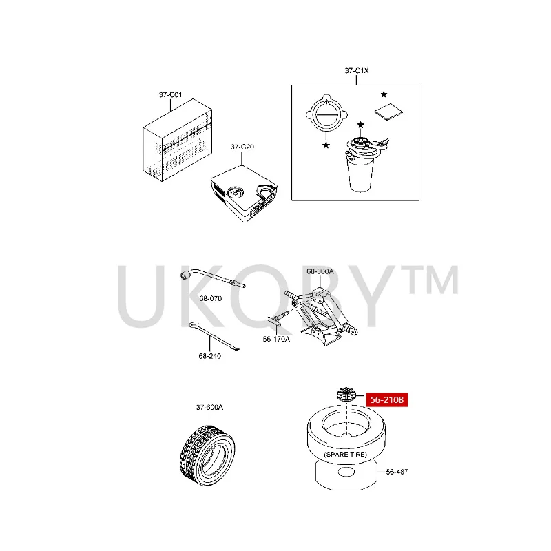 KD3356960A KF4956960 Suitable for Ma zd a Enclave Atenza Spare tire fixing screw fastening bolt pressure plate