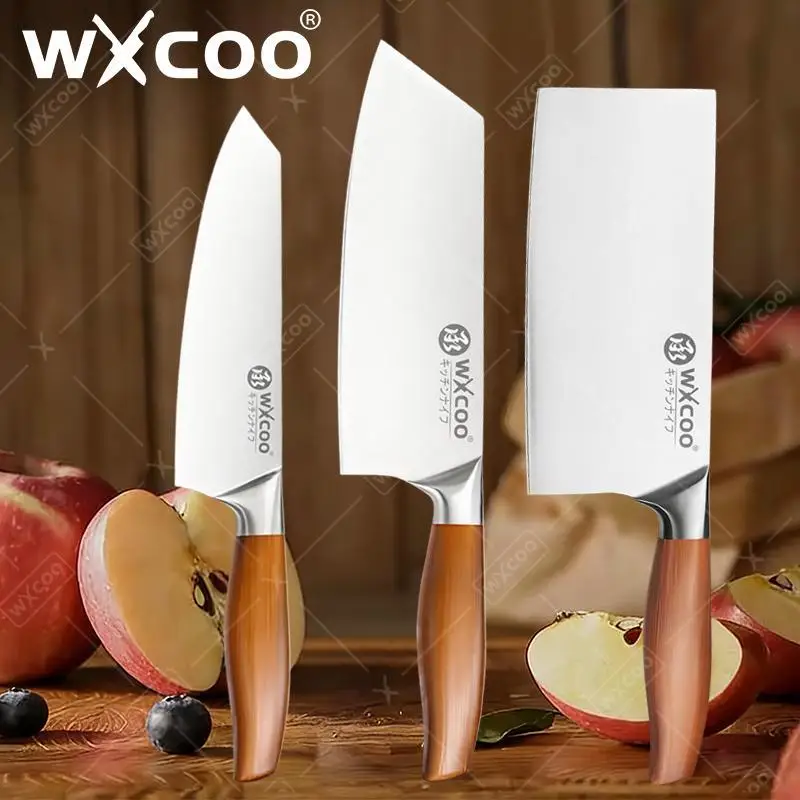 WXCOO Butcher Knife Vegetables Slicing Professional Chopping Knife Japanese Chef Knife Stainless Steel Meat Cleaver Fruit Knife