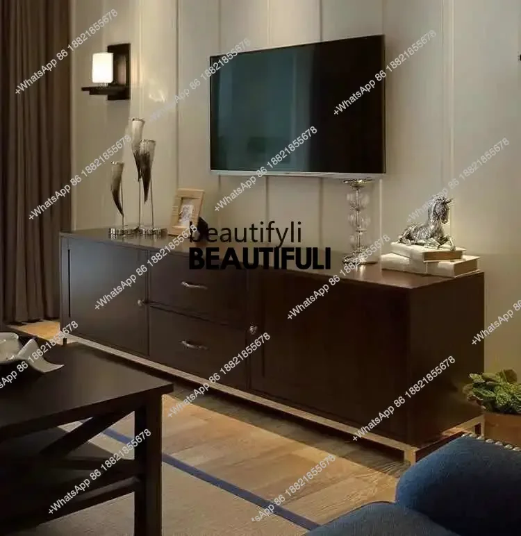 

ss8350 Light luxury post-modern TV cabinet neoclassical American solid wood audio-visual cabinet simple cabinet villa