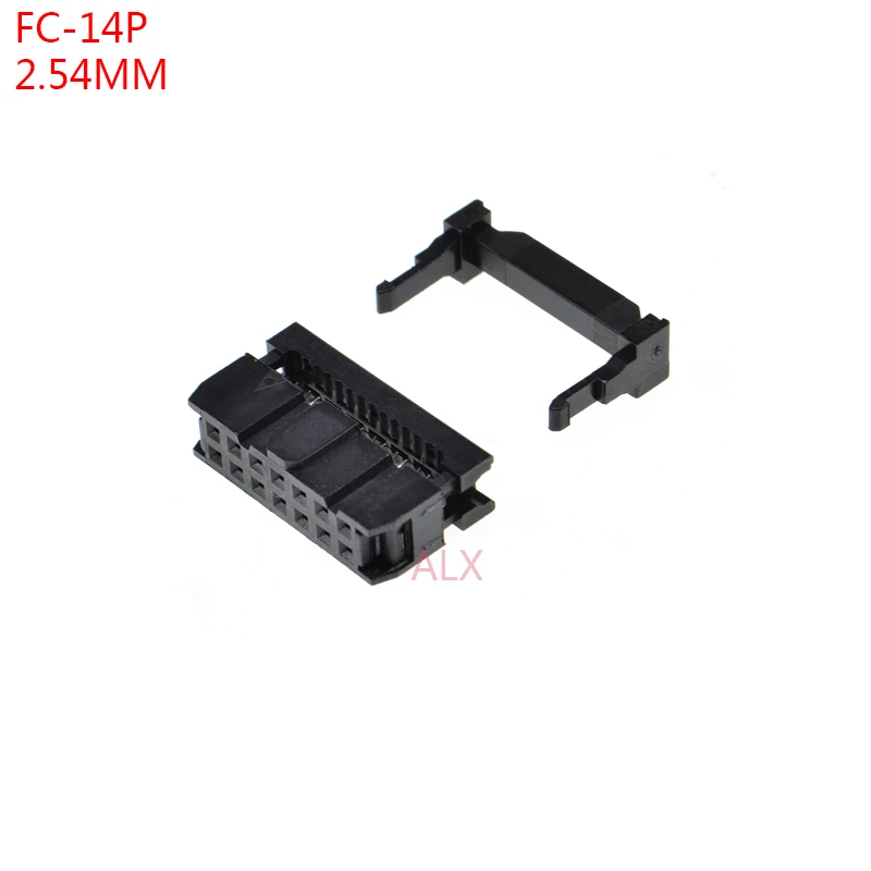 

10PCS FC-14p IDC SOCKET pitch 2.54MM JTAG ISP PLUG CONNECTOR DOUBLE ROW FEMALE 2x7PIN 14PIN 14P FOR IDC BOX HEADER for cable