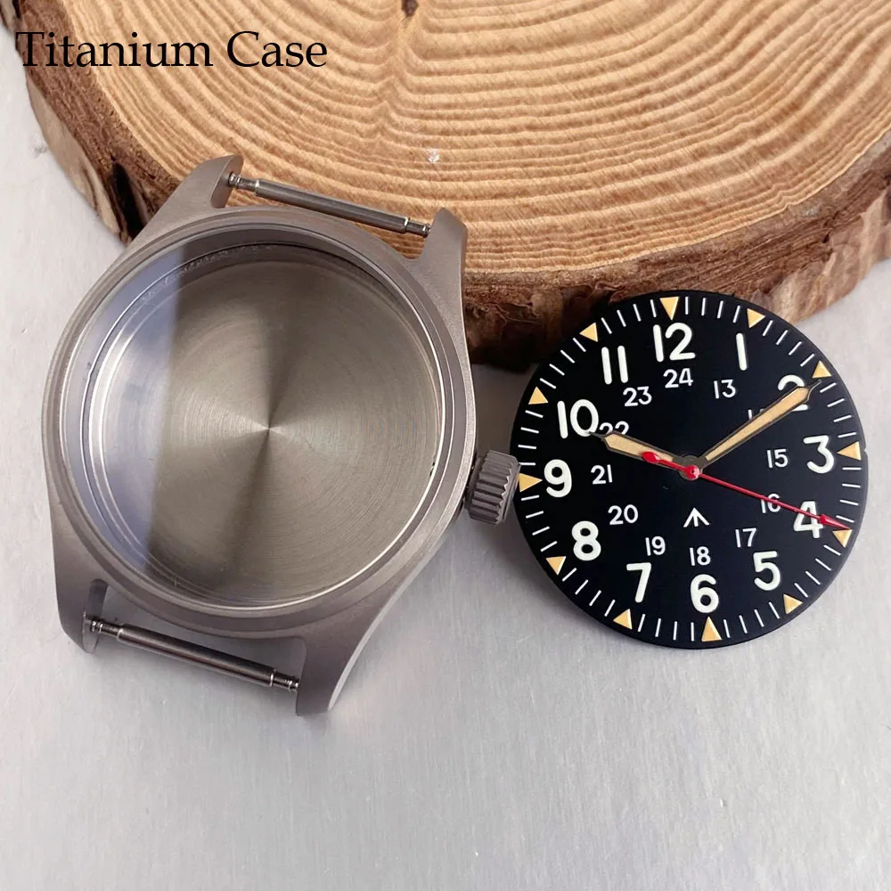 20ATM 39mm Titanium/Stainless Steel Pilot Style Automatic Watch Case For NH35 NH36 PT5000 ETA 2824 VH31 Movement Sapphire Glass