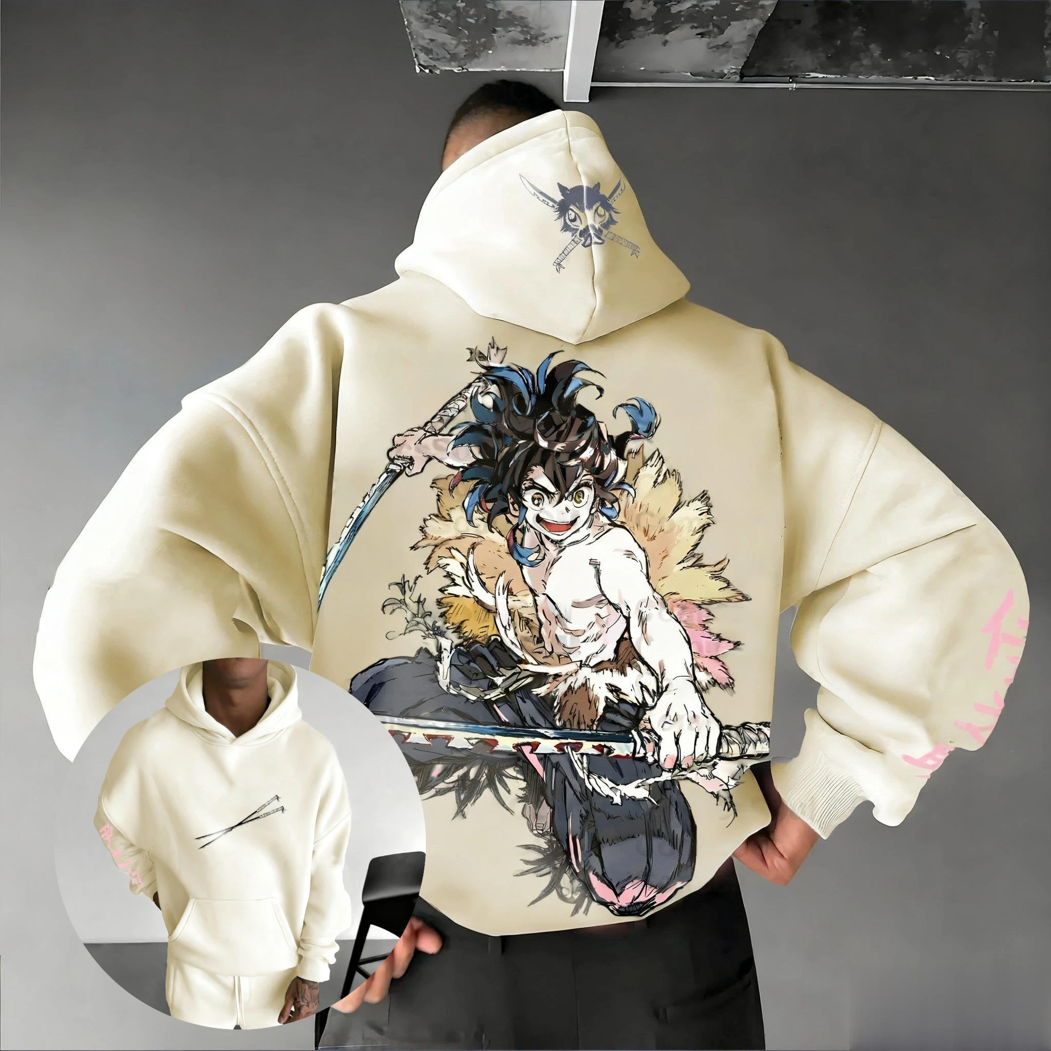 

Streetwear Demon Slayer Anime Graphic Hoodie Men Women Casual Cosplay Oversized Sweatshirt Autumn Fashion Y2k Long Sleeve Tops