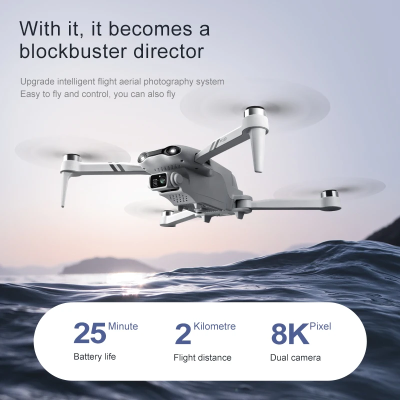 Xiaomi f10 rc drone 8k professinal com 6k grande angular câmera dupla hd 4k sem escova dobrável rc helicóptero wifi fpv rc drone brinquedos