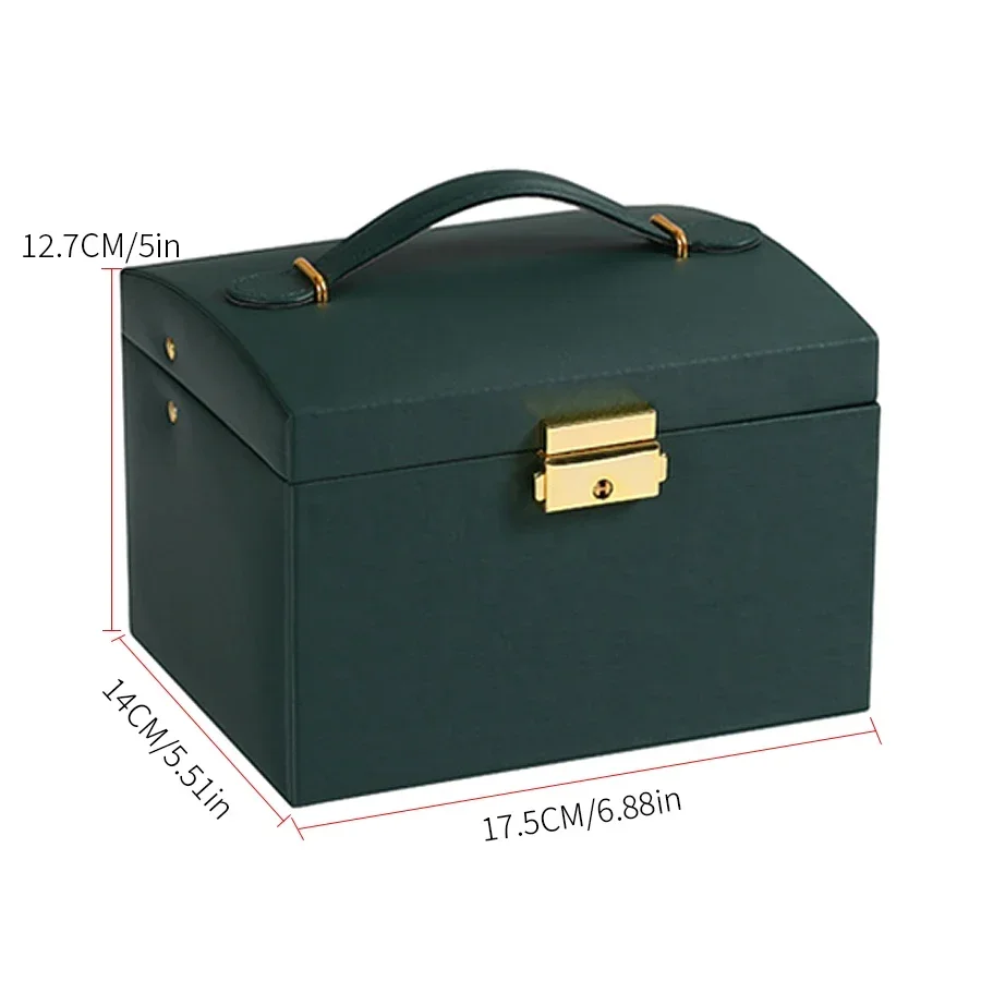 Abschließbare Dreischichtige Schmuckbox Multifunktionale Schmuckaufbewahrung Organizer-Etui – Detail 6