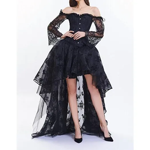 

Cisas Придворная кружевная юбка длиной до пола, полупрозрачное модное платье длиной до пола, костюм на Хэллоуин