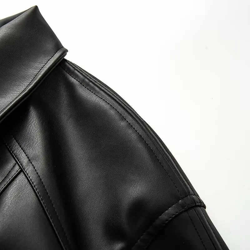 봄 새로운 스타일 여성 패션 나비 매듭 가죽 자켓 가을 겨울 유행 하이 엔드 느낌 틈새 겉옷