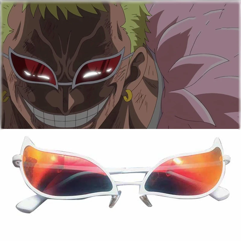 

INSTOCK High Quality Fashion Donquixote Doflamingo Cosplay Glasses Anime PVC Sunglasses Funny Christmas Gift