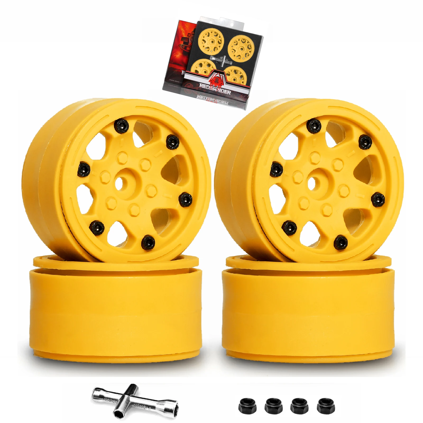 2.2 Beadlock Wheels Plastic（4pcs ）for 1/10 RC Rock Crawler Car Axial Wraith RR10 SCX10 90046 YETI D90 CC01 RC Crawler Car