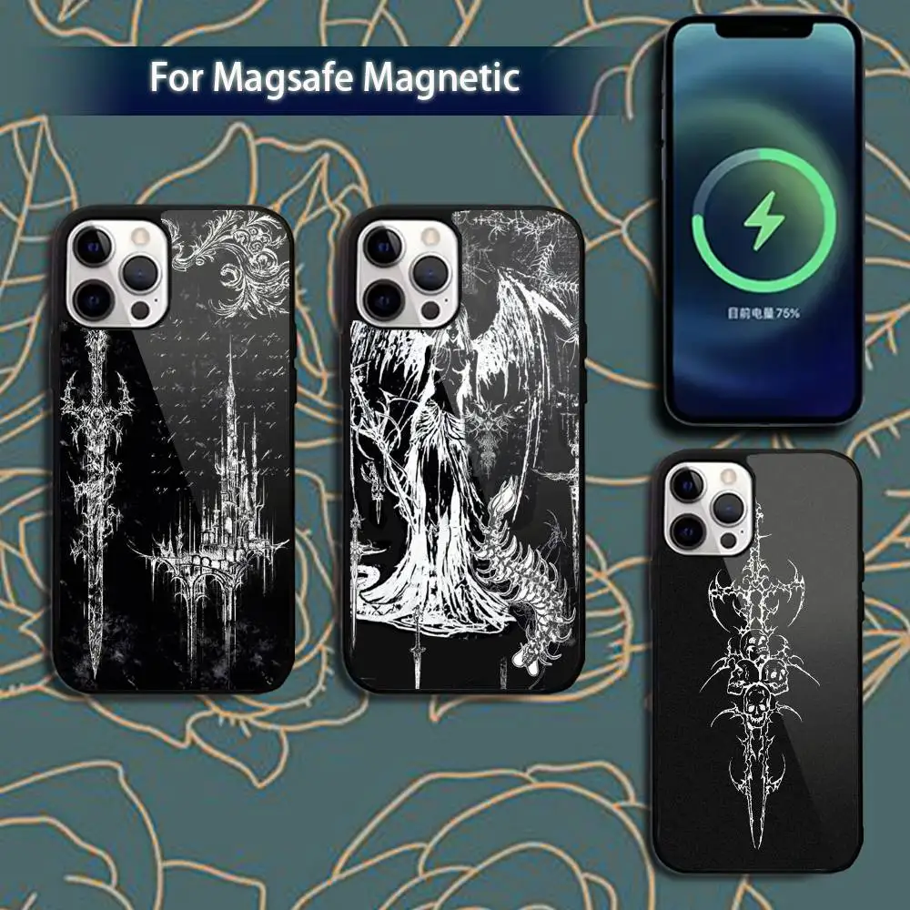 

Gothic Cyber S-Sigil Cross Phone Case For iPhone 17,16,15,14,13,12,11,Pro,Max,Plus,Mini,Magsafe,Magnetic Wireless Charging Case