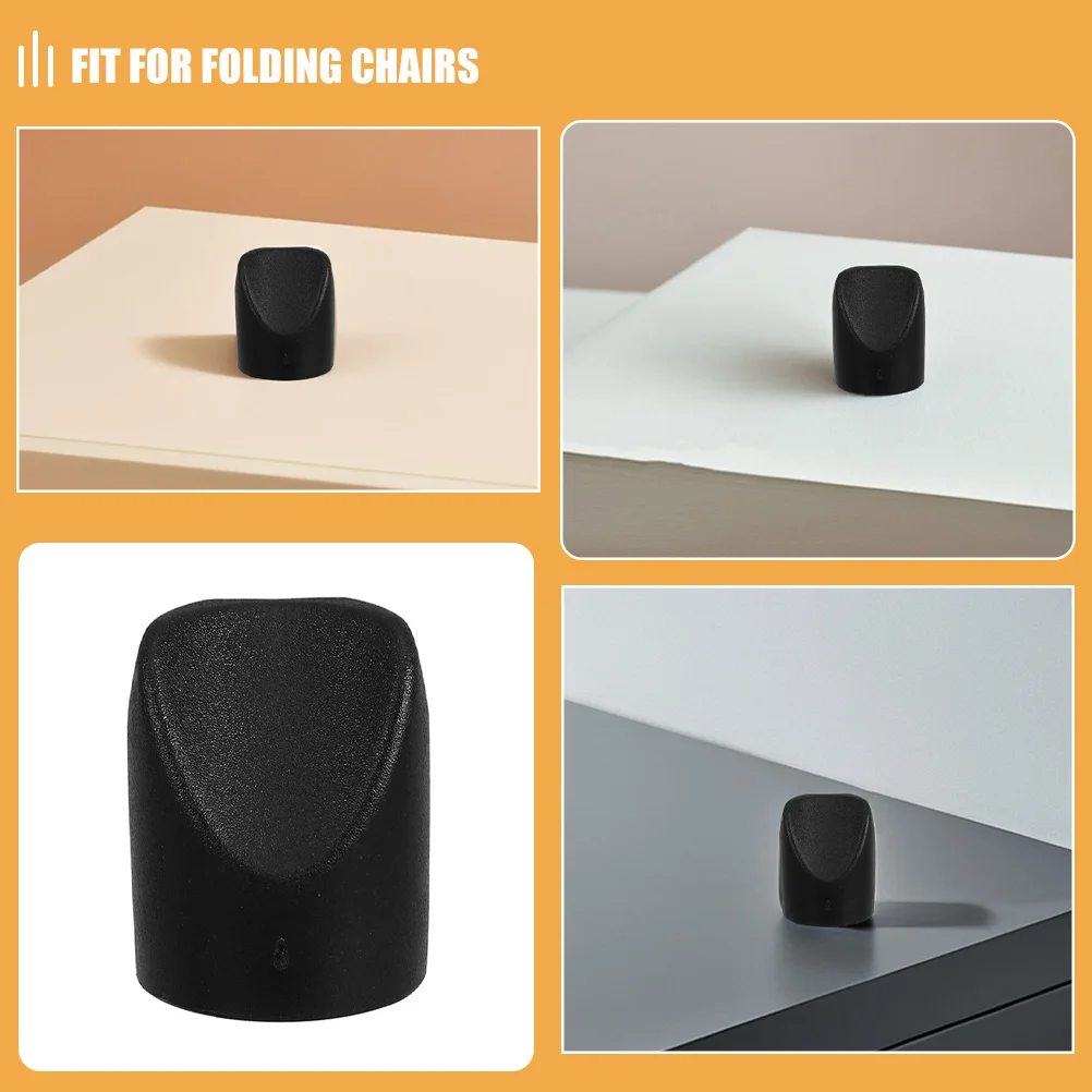 48 قطعة كرسي قابل للطي على شكل حرف V قبعات الاستقرار الثقيلة النايلون استبدال الساق المقابس السوداء لأرجل الكرسي المبطنة المعدنية