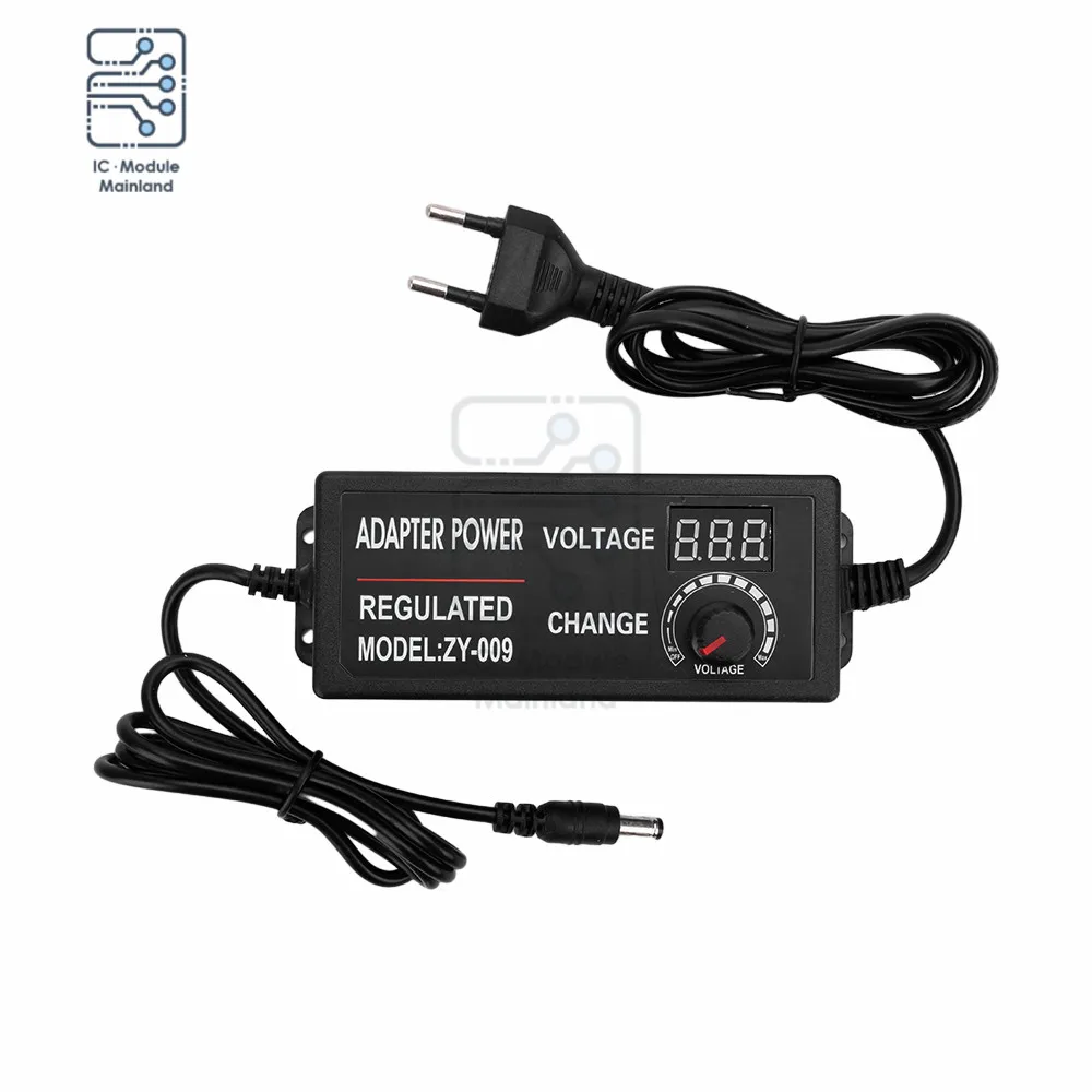 AC100-240V to DC 3V 5V 6V 9V 12V 15V 18V 24V 3A 5A Adjustable Power Supply Adapter High Power Display Switching Power Supply