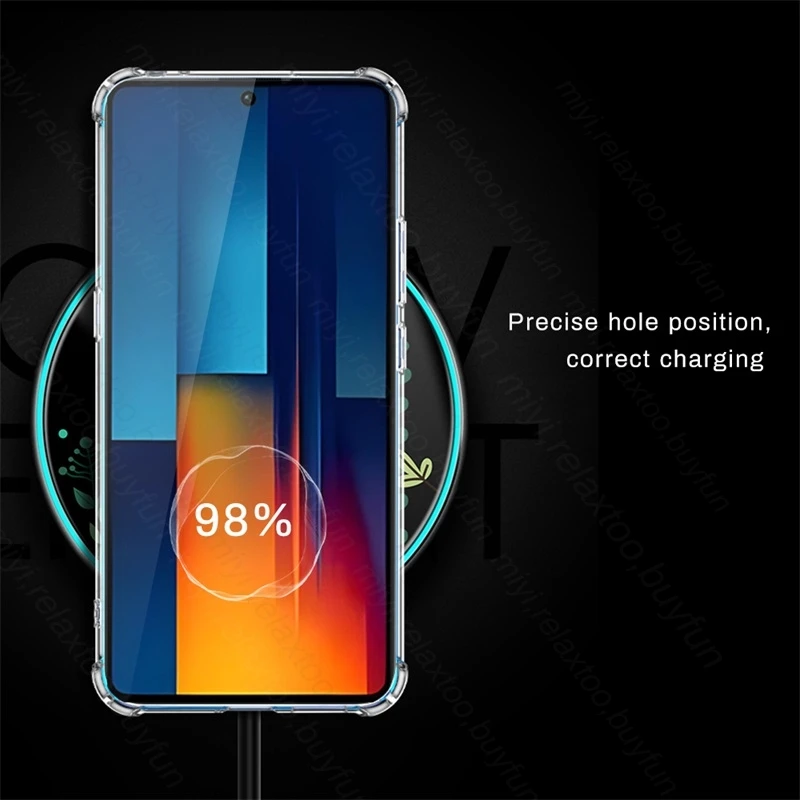 Little Poko M 6 Pro 4G Case Transparent Airbags Shockproof Coque For Xiaomi Poco M6 Pro M6Pro 4G 2312FPCA6G 6.67\