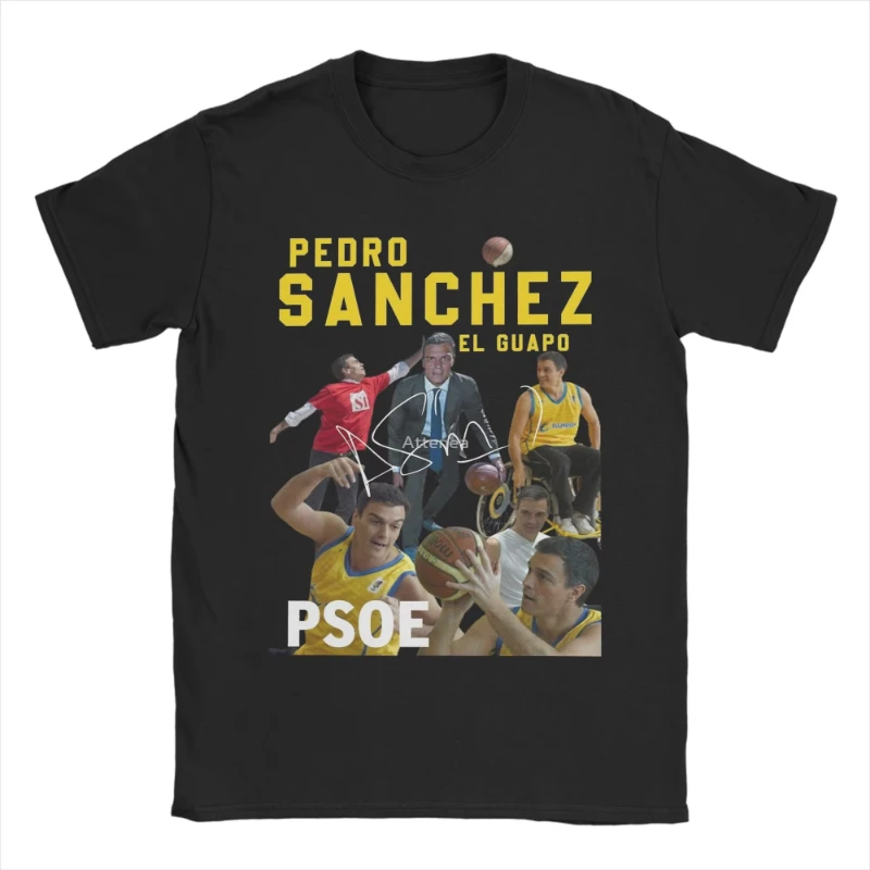 Camiseta moderna de cuello redondo con estampado oversize Pedro Sanchez España PSOE, camiseta retro de algodón para adulto, estilo playa