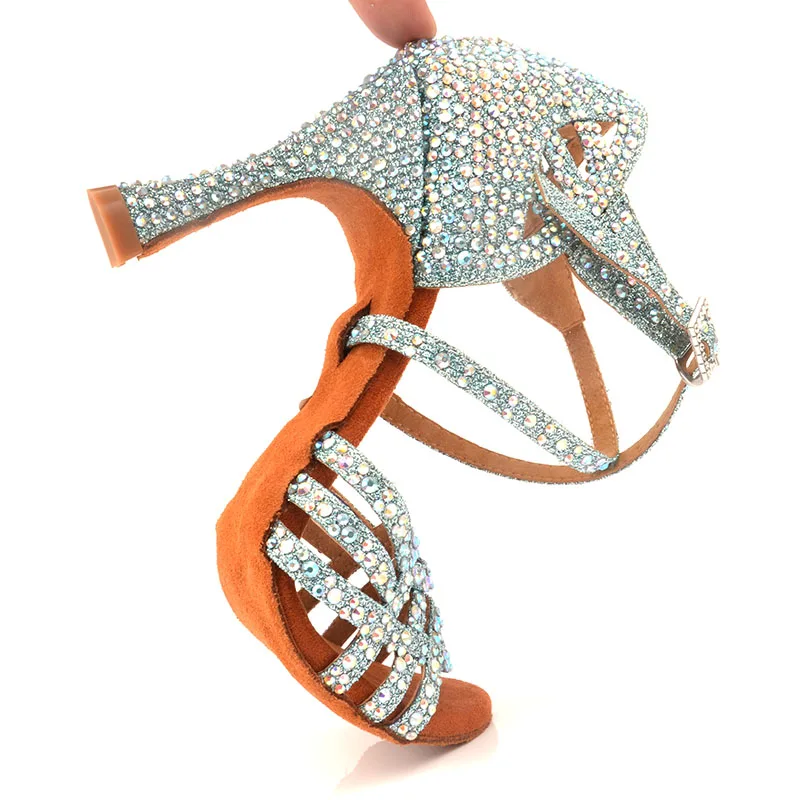 Chaussures de danse à paillettes pour femmes, leurre Venus, en cristal, talon haut, 9CM