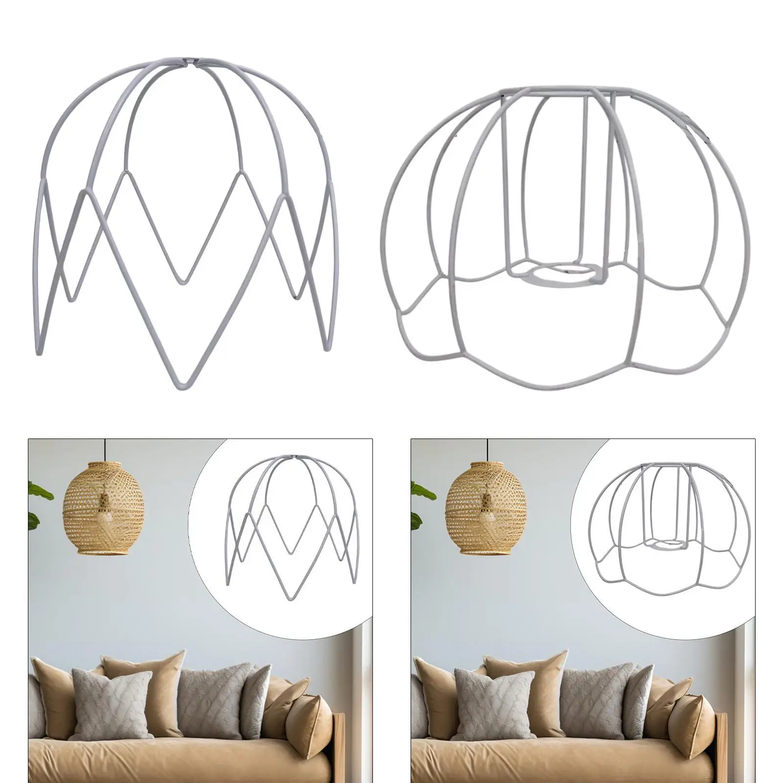 Abat-jour en fil métallique créatif, cadre en fil métallique industriel, abat-jour vintage, protection pour lampe suspendue, anneau d'abat-jour DIY pour la maison, la chambre à coucher