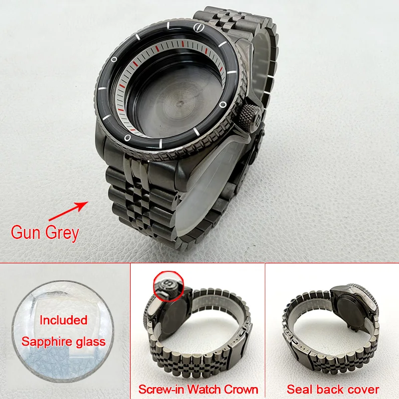 

Корпус для часов 42 мм, серый, в стиле Mod Gun Grey, для SKX007 SRPD, сменный, и комплекты ремешков из нержавеющей стали 22 мм, подходят для механизма NH35, мужские корпуса для часов, на заказ