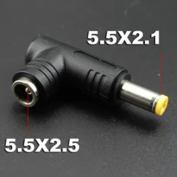 1PCS 5.5*2.5 DC Jack Connector 5.5x2.5 mm Female to 5.5x2.1 Male Converter Laptop Power Adapter 90 degree 5.5*2.1MM MA-1211
