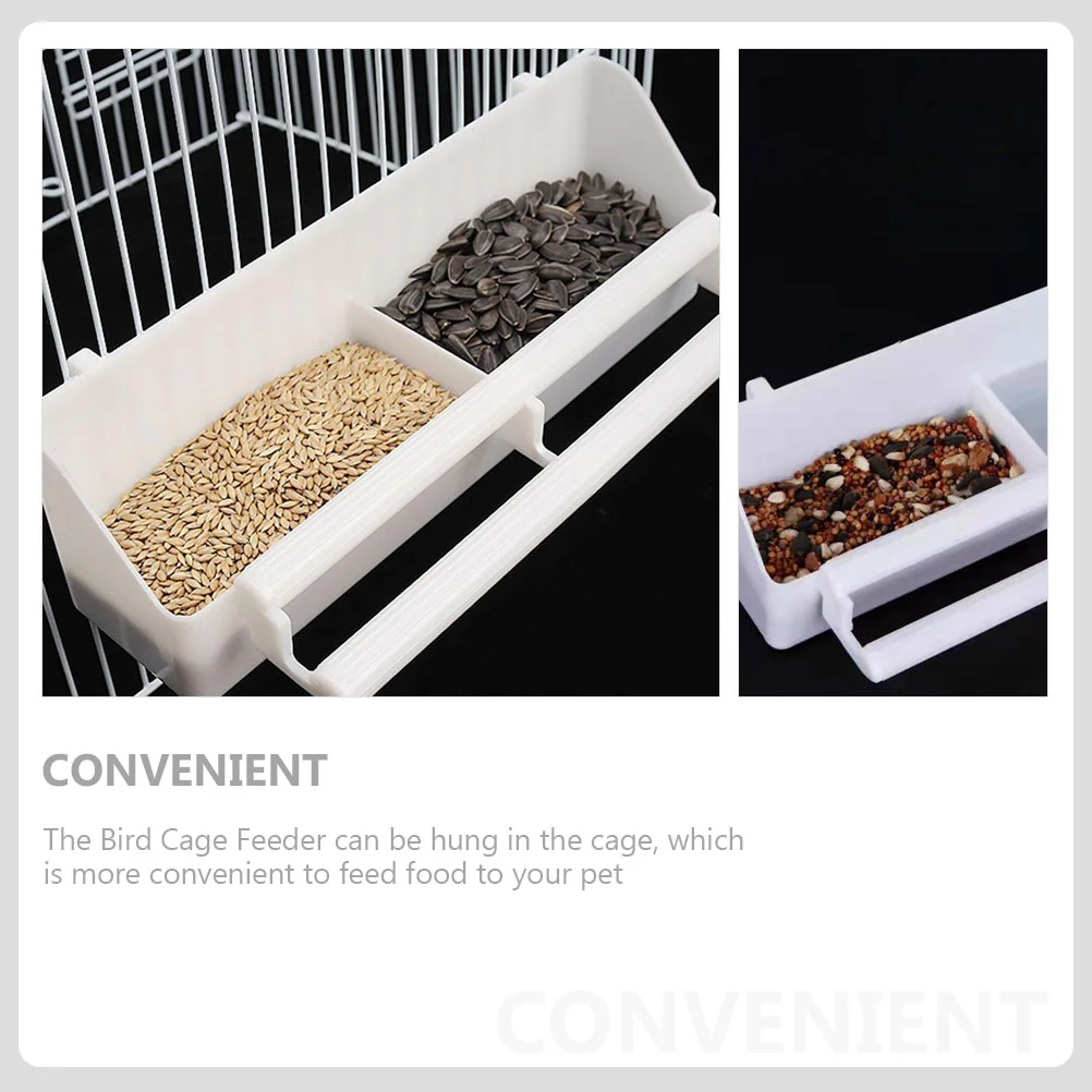 3 Pcs Camera Birds Feeder Parrot Cage Food Dispenser Water Supply Feeding Bowl White Container