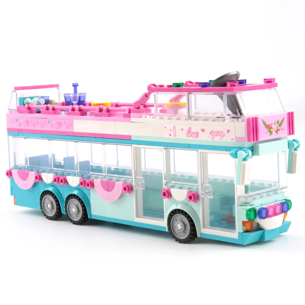 Romantische Bruiloft Huis Prinses Droom Bus Vrienden Architectuur Bouwstenen Street View Kits Educatief Meisjes Speelgoed ﻿