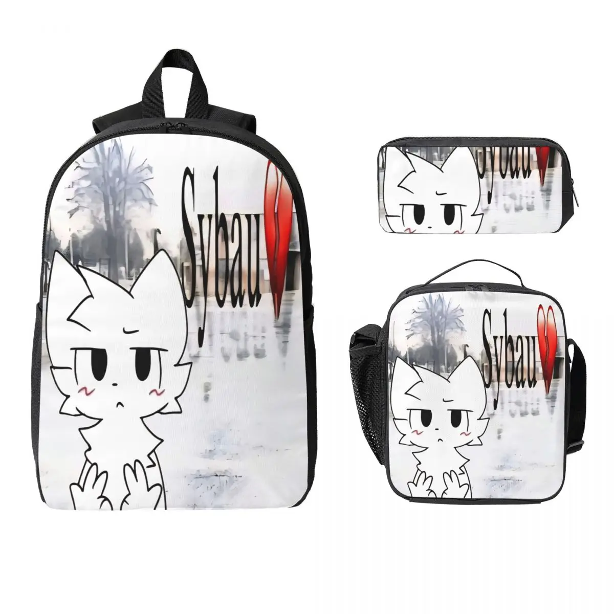 

Boykisser Cat Kids Backpack Lunch Box Pencil Boxes for Boys Girls Backpacks Lightweight Schoolbag Bookbag Set