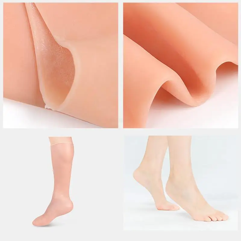 1 زوج العناية بالقدم الجوارب هلام السيليكون ترطيب مكافحة الكراك باديكير الجوارب العناية بالقدم والعناية بالجلد الميت التقشير الراحة