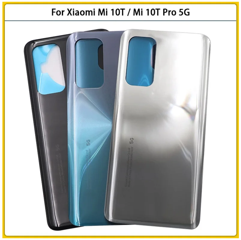 New For Xiaomi Mi 10T Pro 5G Battery Back Cover 3D Glass Panel Rear Door Mi10T Housing Case Glass With Adhesive Replace