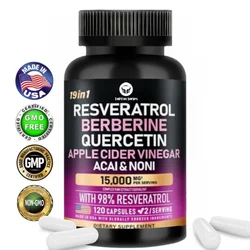 Top Factories 19in1 Organic Polyphenols Complex Resveratrol and Nori Extract Aspartate Quercetin Apple Vinegar Supplementation