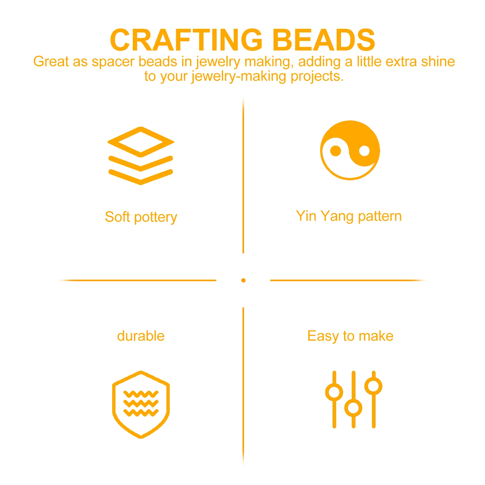 

100Pcs Tai Chi Yin Yang Spacer Beads Charms for DIY Jewelry Making Bracelet Necklace Loose Crafting Beads Accessories