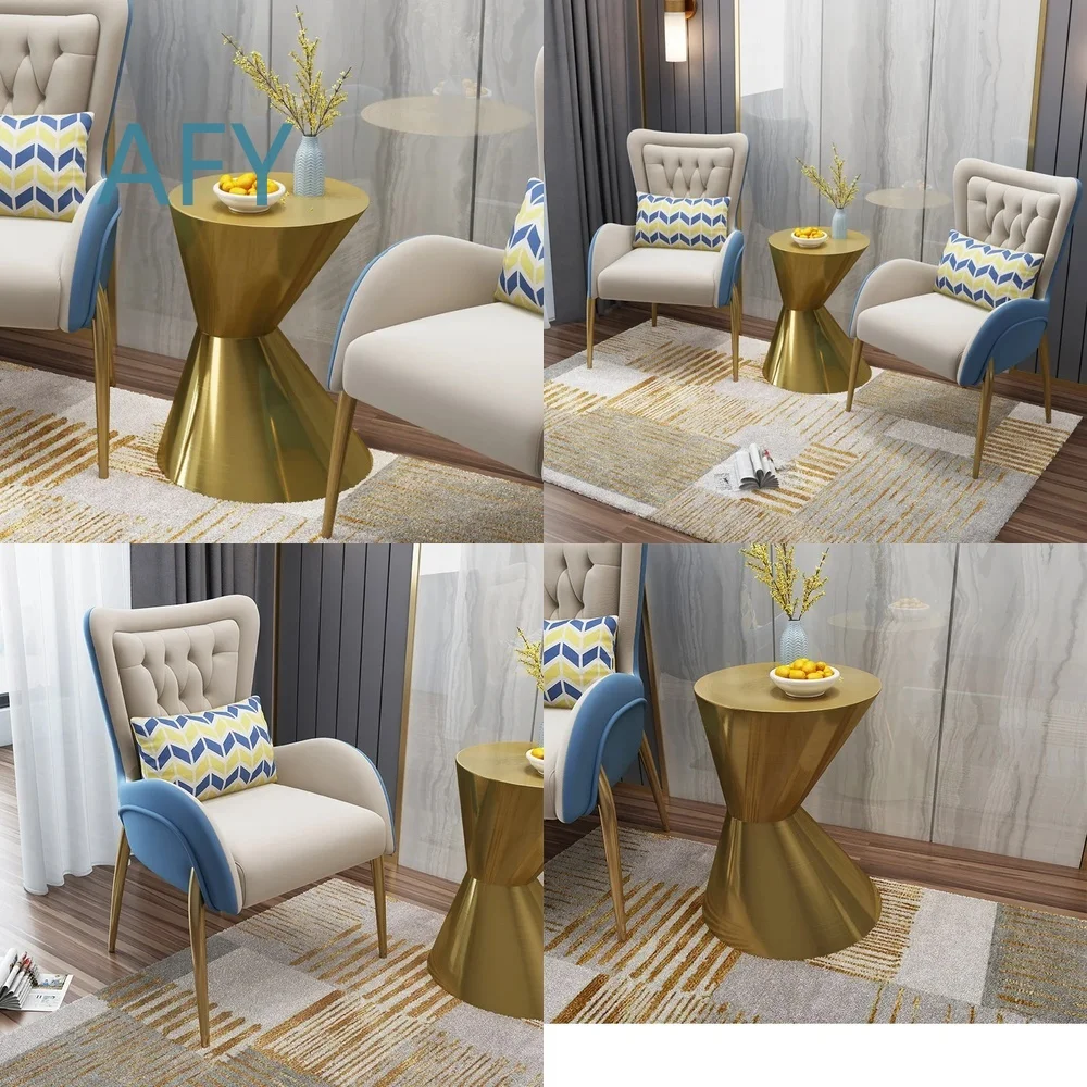Metal Round Leisure Coffee Table for Living Room Balcony Corner Decoration Flower Rack Small Space Home Furniture Modern