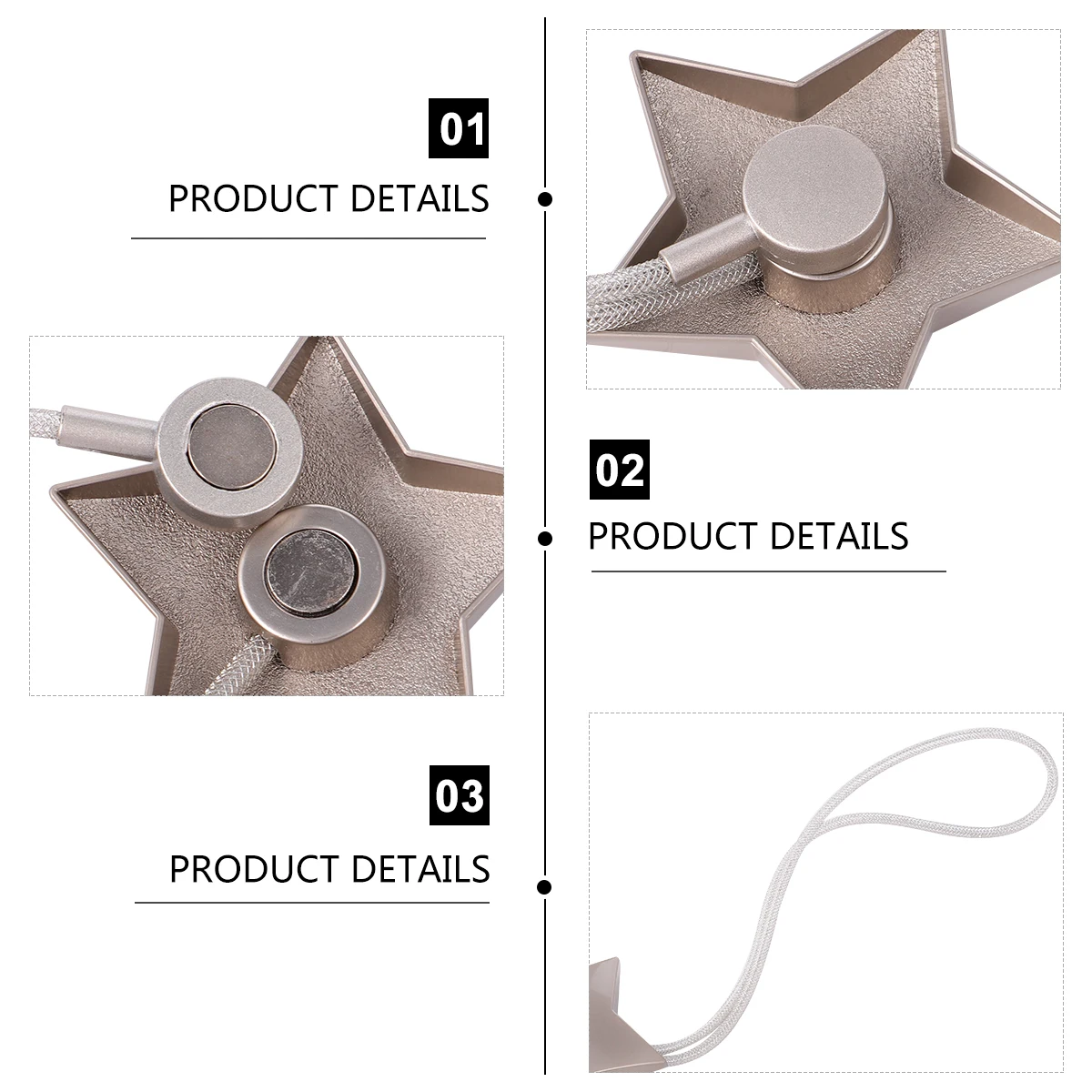 

Magnetic Curtain Backs Metal Star Crack Tiebacks Small Button Office Home Decor Modern Curtain Buckle