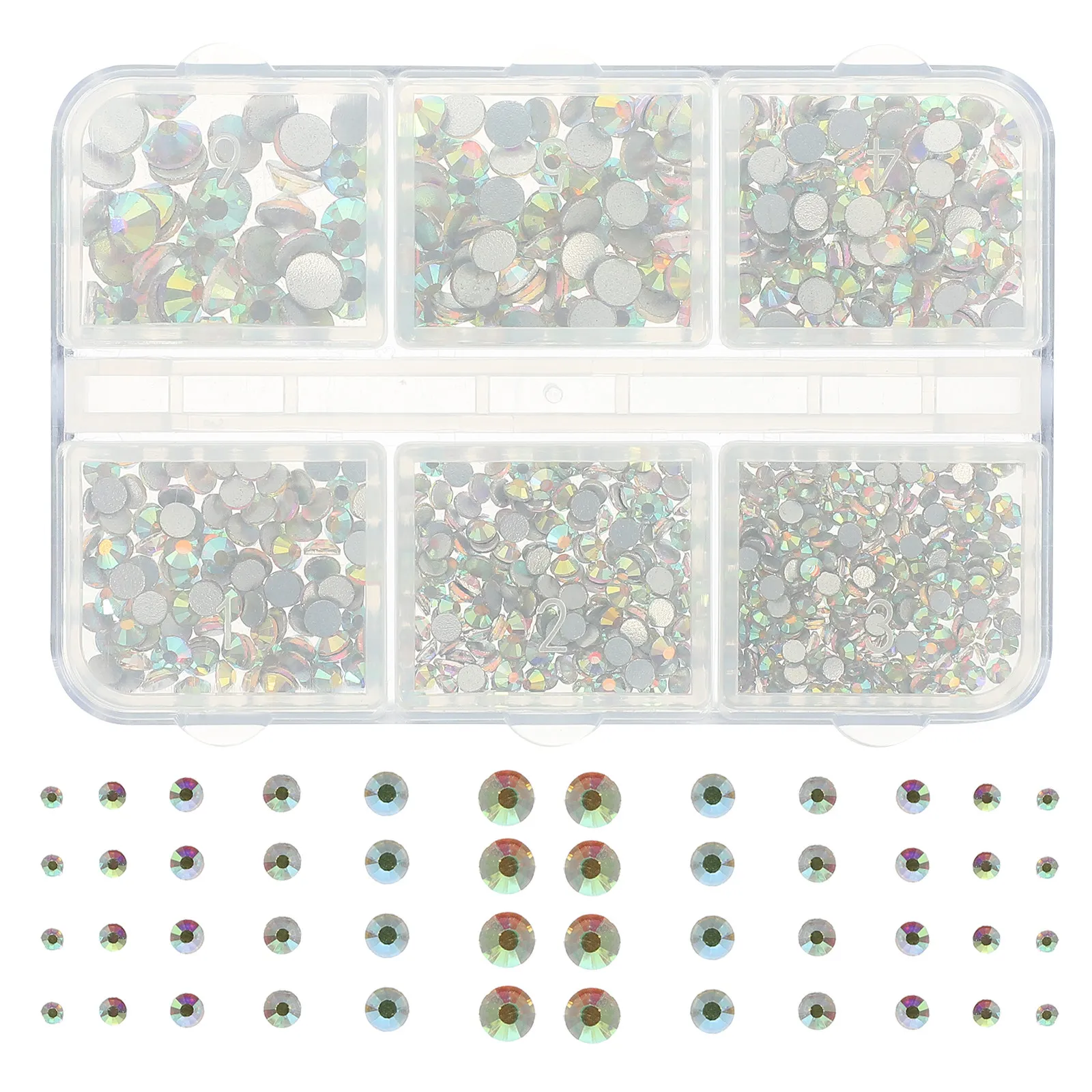 

1 Box Nail Art Rhinestone Charms Flatback DIY Nail Decorations Shining Exquisite Detail for Manicure Salon Home Craft Phone Case