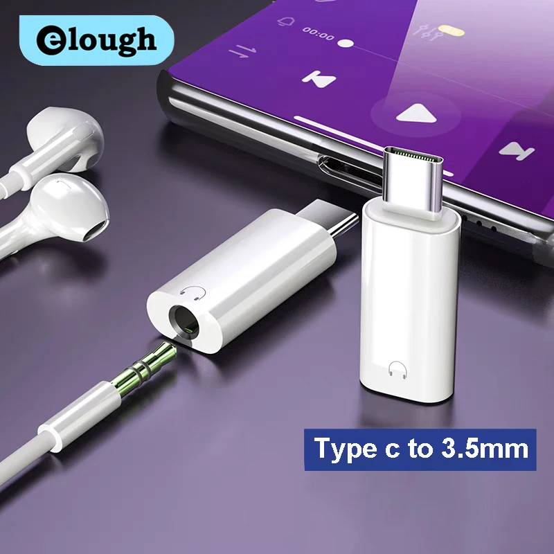 elough Type C to 3.5mm Jack AUX Adapter For iPhone 15 14 Samsung Huawei Headphone 3.5mm USB C Adapter Converter Audio Splitter