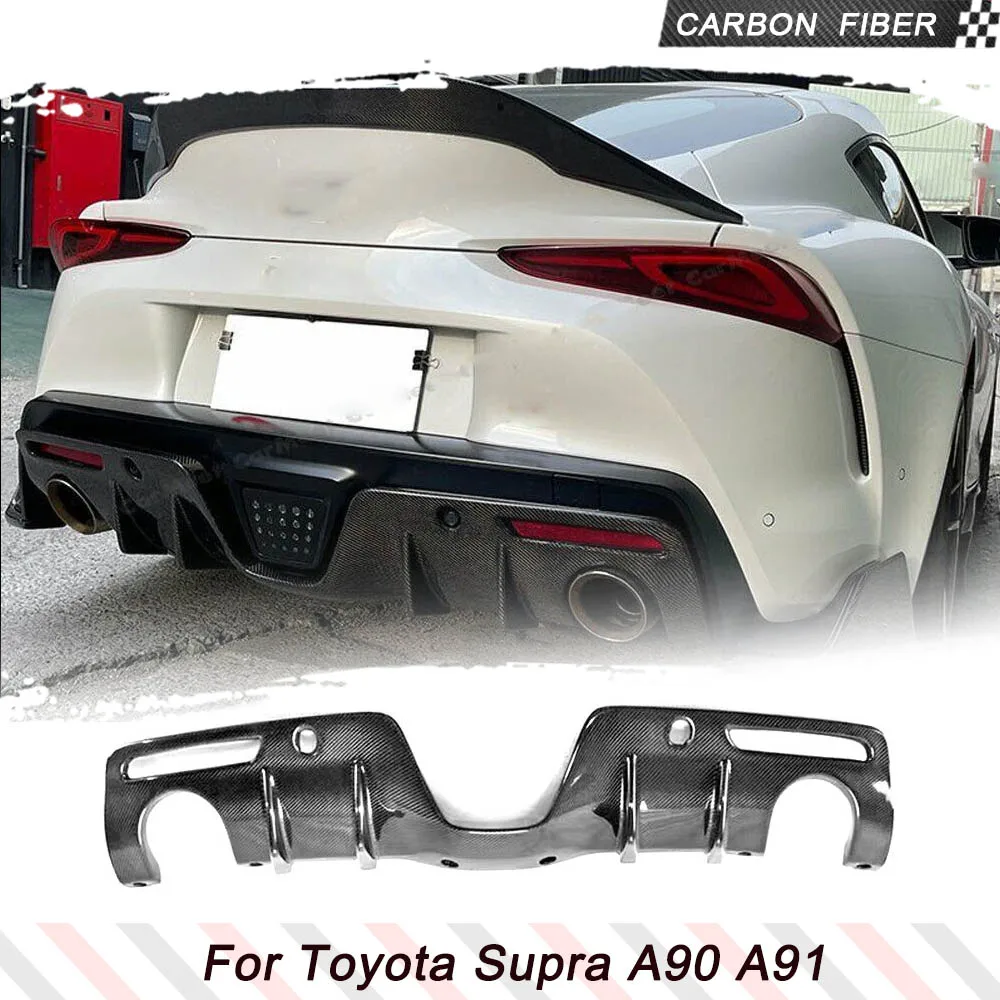 

Carbon Fiber Rear Bumper Diffuser for Toyota Supra A90 A91 2019-2022 Coupe 2-Door Lower Bumper Lip Spoiler Valance Protector