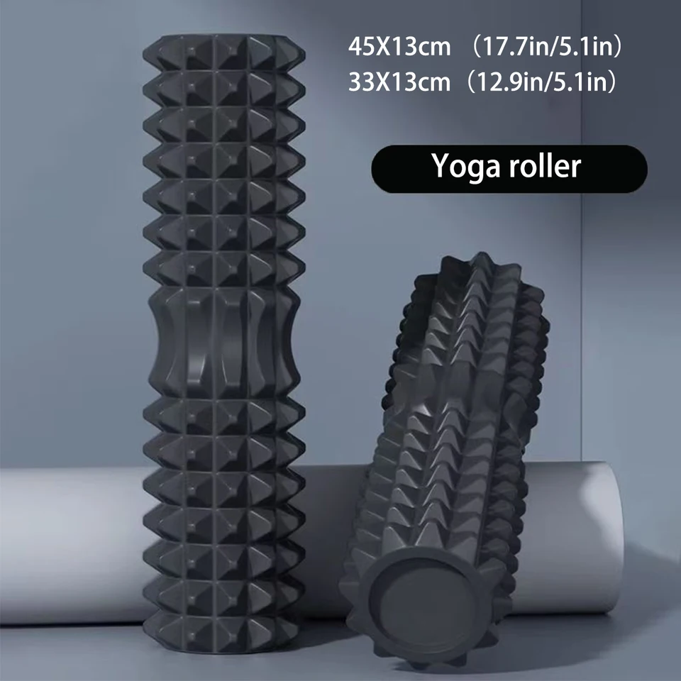 45cm 요가 폼 롤러 근육 마사지 블록 필라테스 도구 요가 열 피트니스 폼 롤러 세트 체육관 요가 벽돌 운동 장비