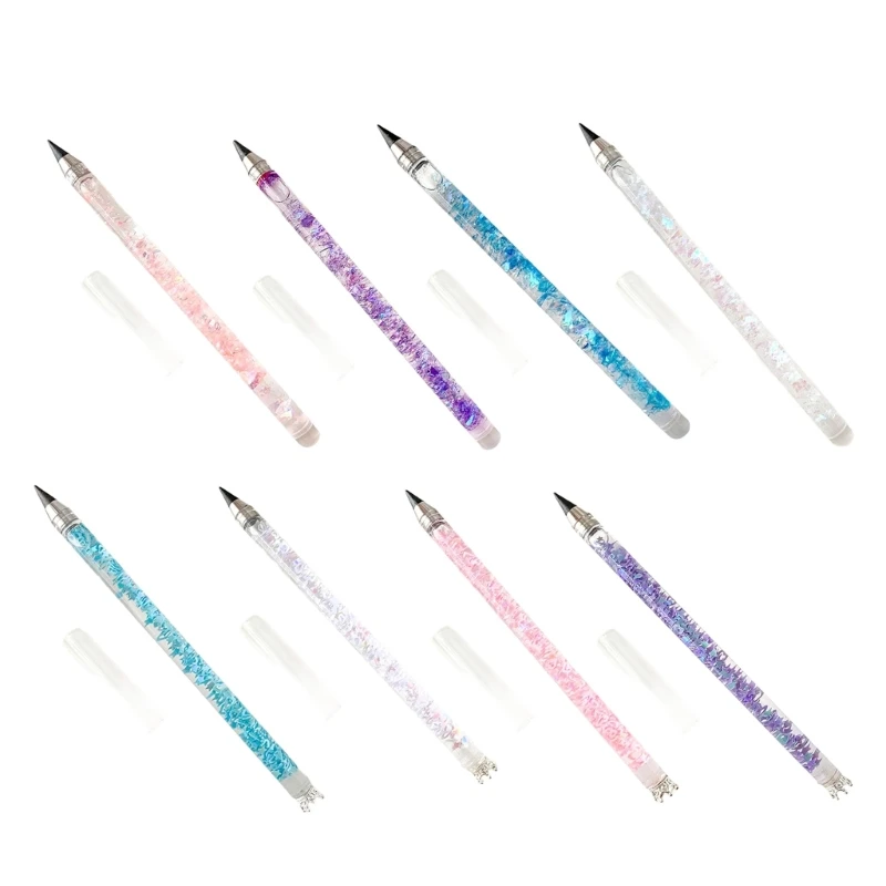 6Pcs Drift Sand Inkless Pencil Reusable Everlasting Pen Pencil Write Smoothly for Writing Sketching Drawing