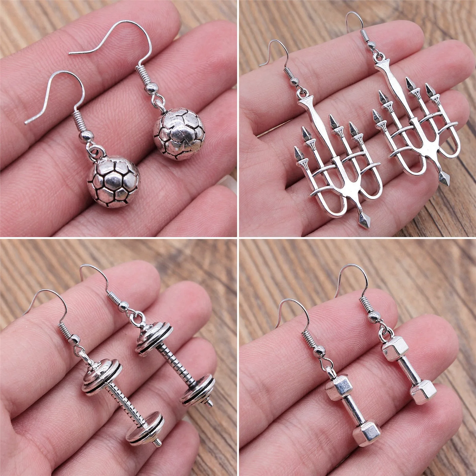 Wholesale Study Sports Athlete Theme Fashion Dangle Earrings For Women Girls Vintage Antique Jewelry Accessories
