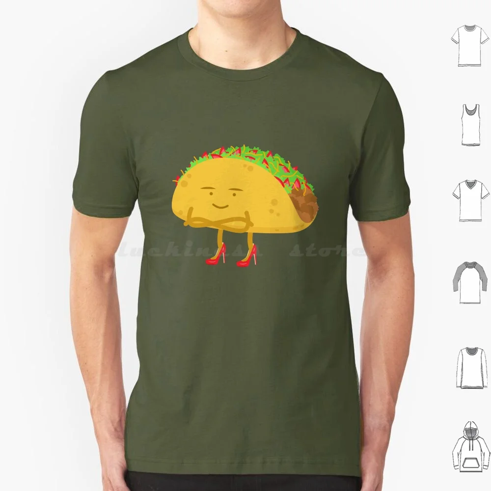 Taco In Heels-Funny Pattern T Shirt Men Women Kids 6xl Taco Tacos Heels Pattern Tacones Food Funny Fun Silly Humour Humor