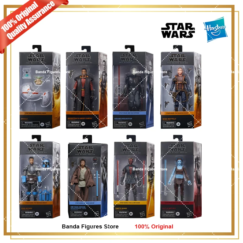Оригинальный Hasbro Star Wars The Black Series Grogu Grand Inquisitor Obi Wan Kenobi Darth Maul Aayla Secura 8-местный набор игрушек