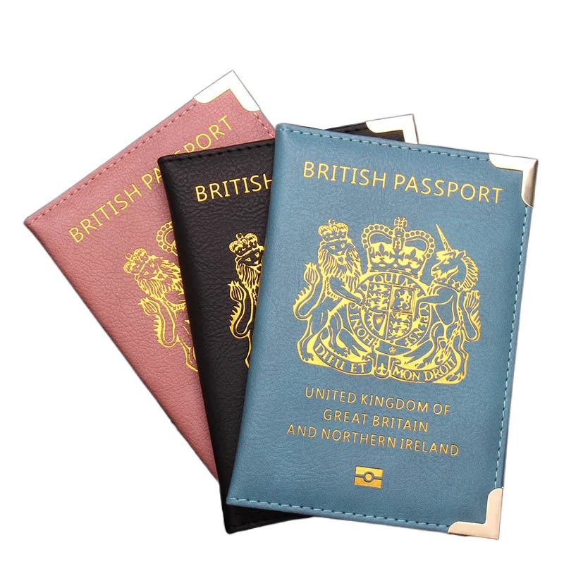 United Kingdom British Passport Cover UK Women Case for Passport Pink PU Cover of British Passport