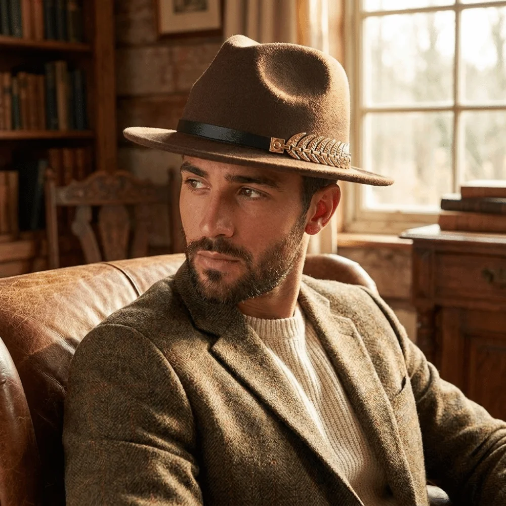 قبعة فيدورا عتيقة الطراز واسعة - مراجعة Fedora Hat Wool وسعره