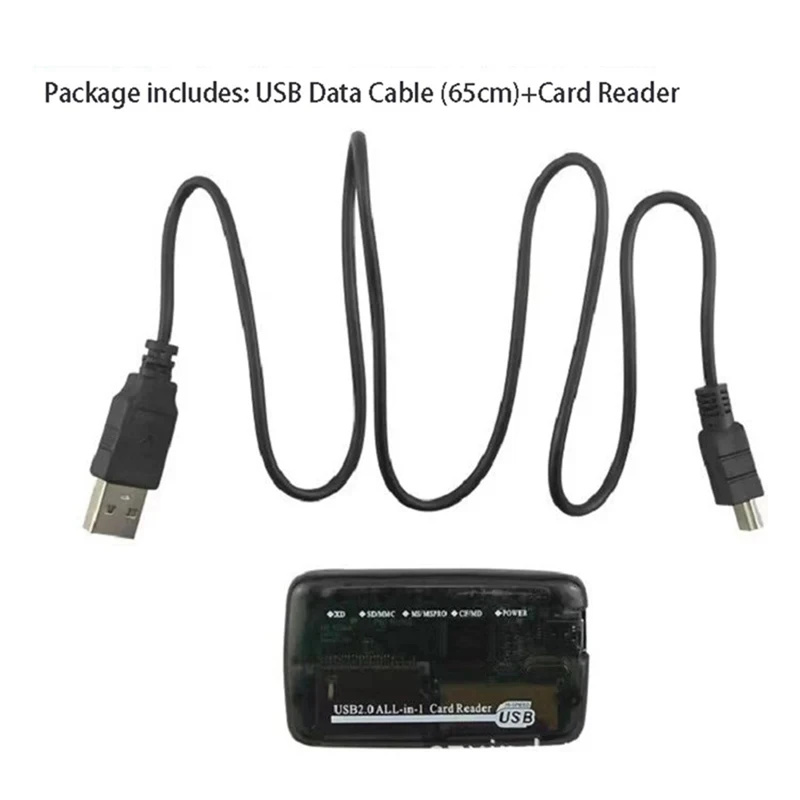 USB 2.0 Card Reader Dongle CF MS TF M2 XD SD Memory Card Writer 480Mbps View Data Transfer Adapter Plug Play