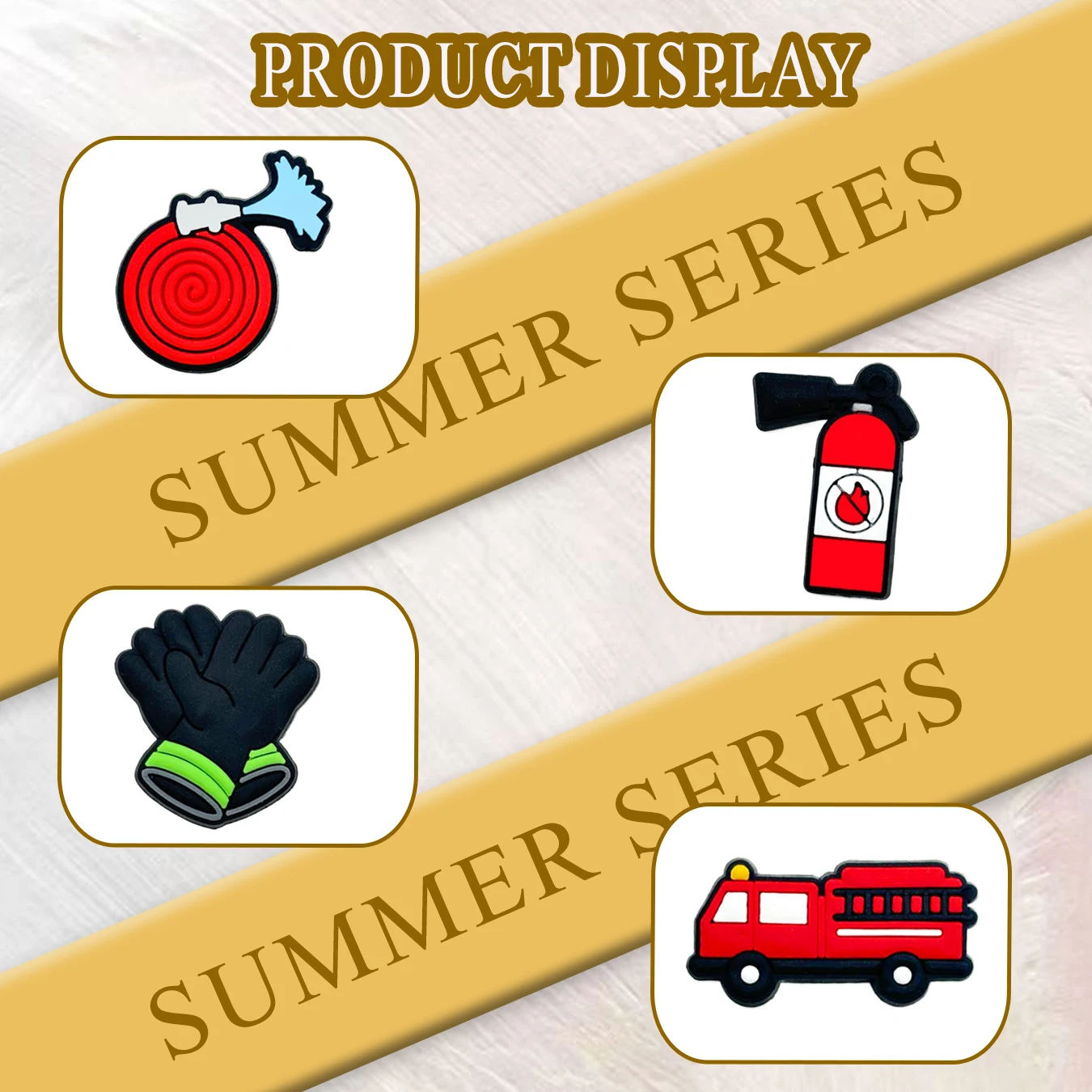 13 PCS Firefighter Series, Cartoon Firefighter Series PVC Soft Rubber Shoes - Attractive, DIY Shoe Accessories for Decoration