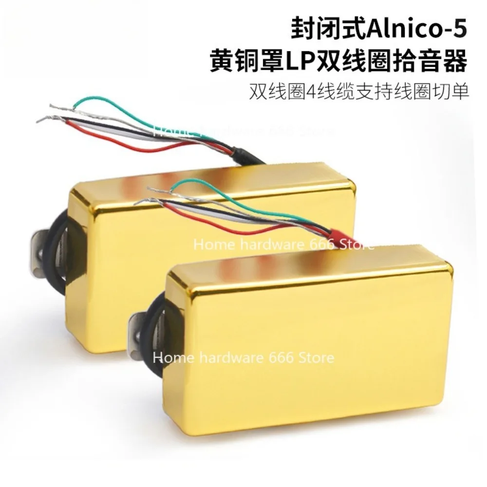 

Звукосниматель для электрогитары LP, латунная крышка, категория 5, закрытый звукосниматель с двойной катушкой, можно разрезать самостоятельно