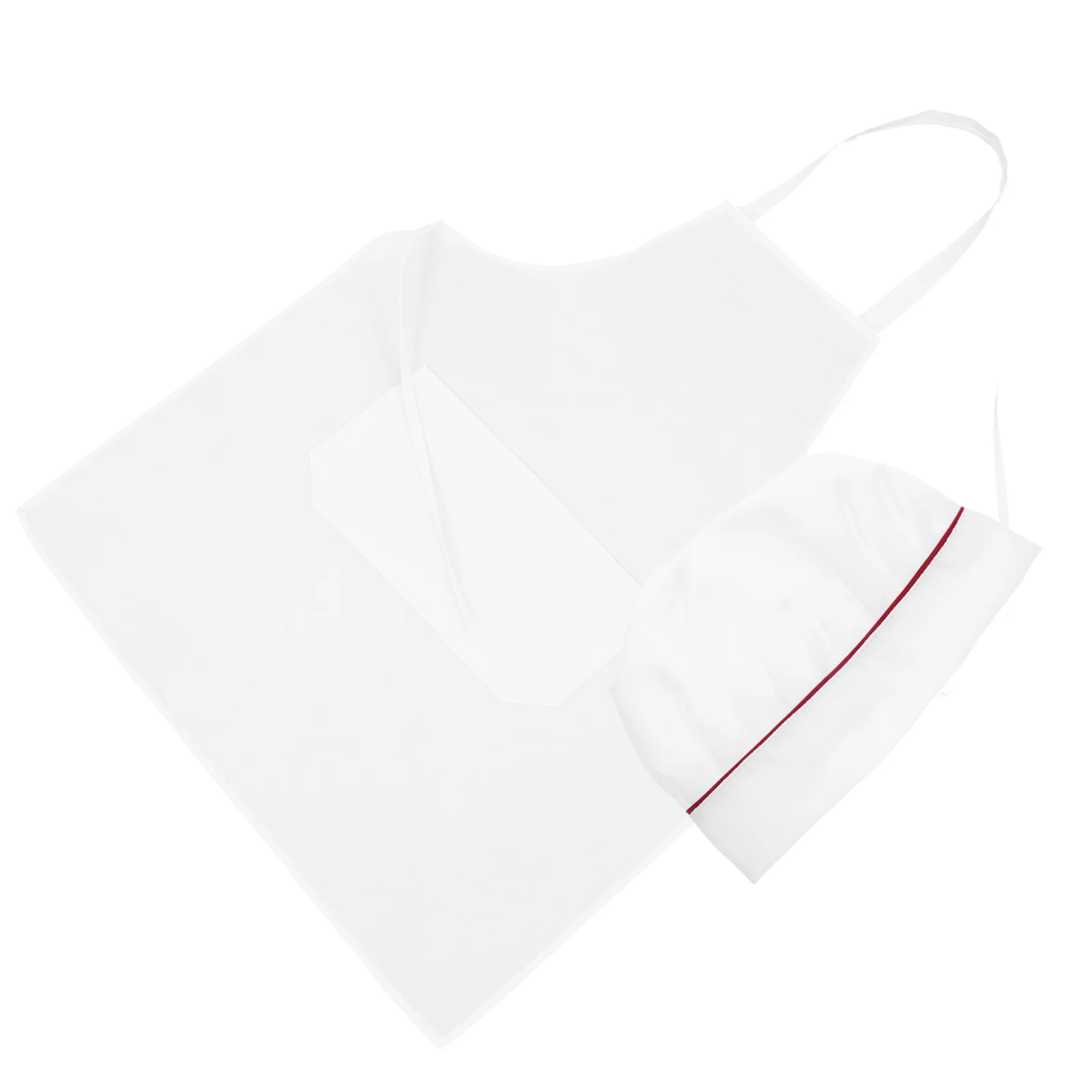 

2Pcs Unisex Chef Apron Set Polyester Protective with Split Pocket for Waiters Waitresses Cooking White
