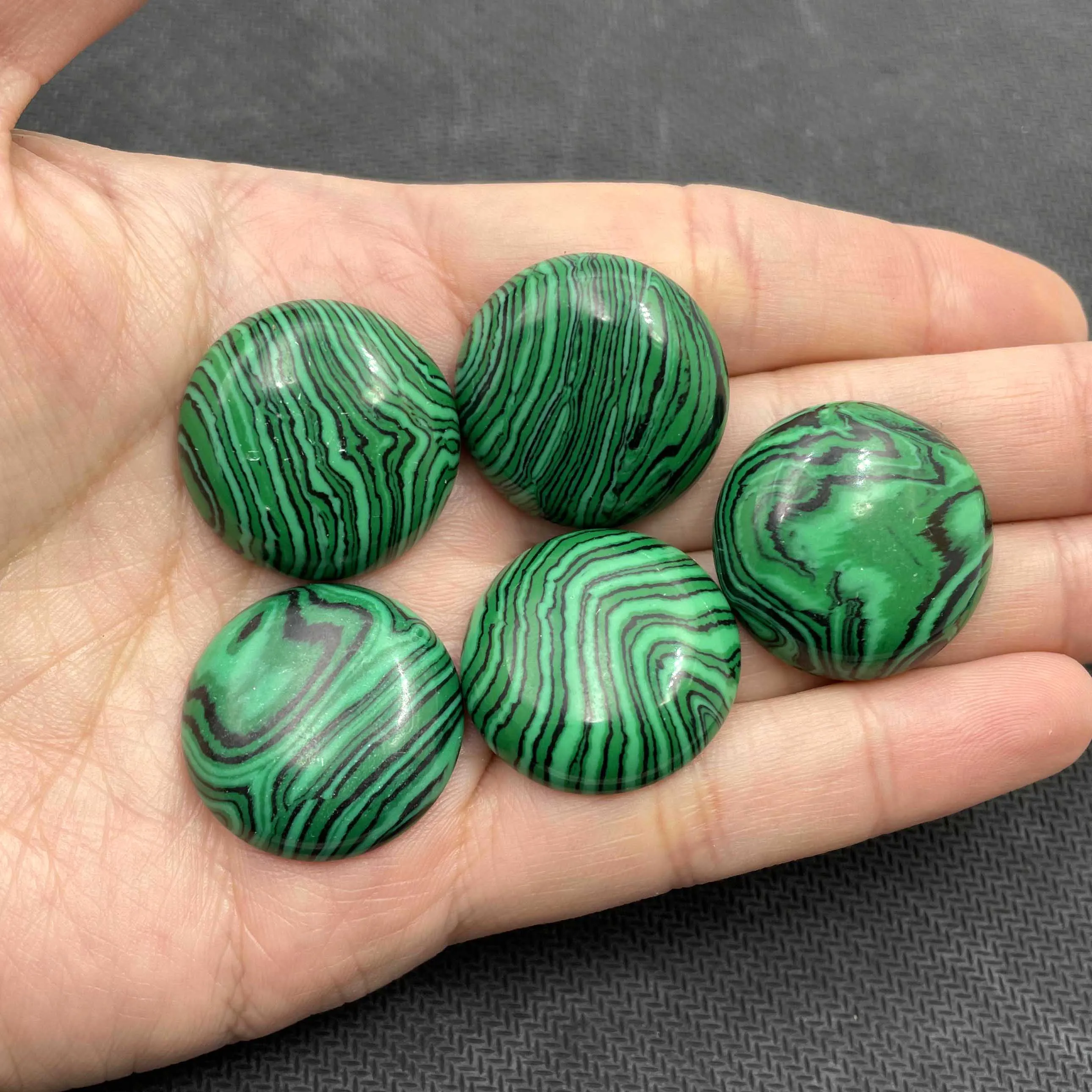 5Pcs/Lot 25MM CAB Cabochon Natural Stone Agates Quartz Jades Turquoises Beads For Jewelry Making Fit Diy Necklace Accessories