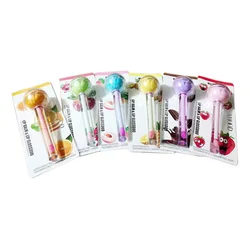 6Pcs 2 in 1 Cute Magic Lip Balm Lip Gloss Moisturizer Lollipop Lip Gloss Tinted Lip Balm Natural Waterproof Long Lasting