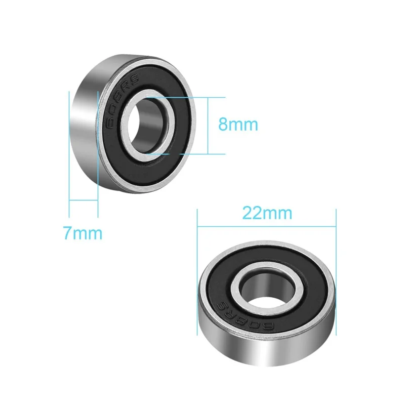 4pcs 608-2RS Ball Bearings Skateboard 608-RS Double Rubber Sealed Miniature Deep Groove Bearings 8mm x 22mm x 7mm