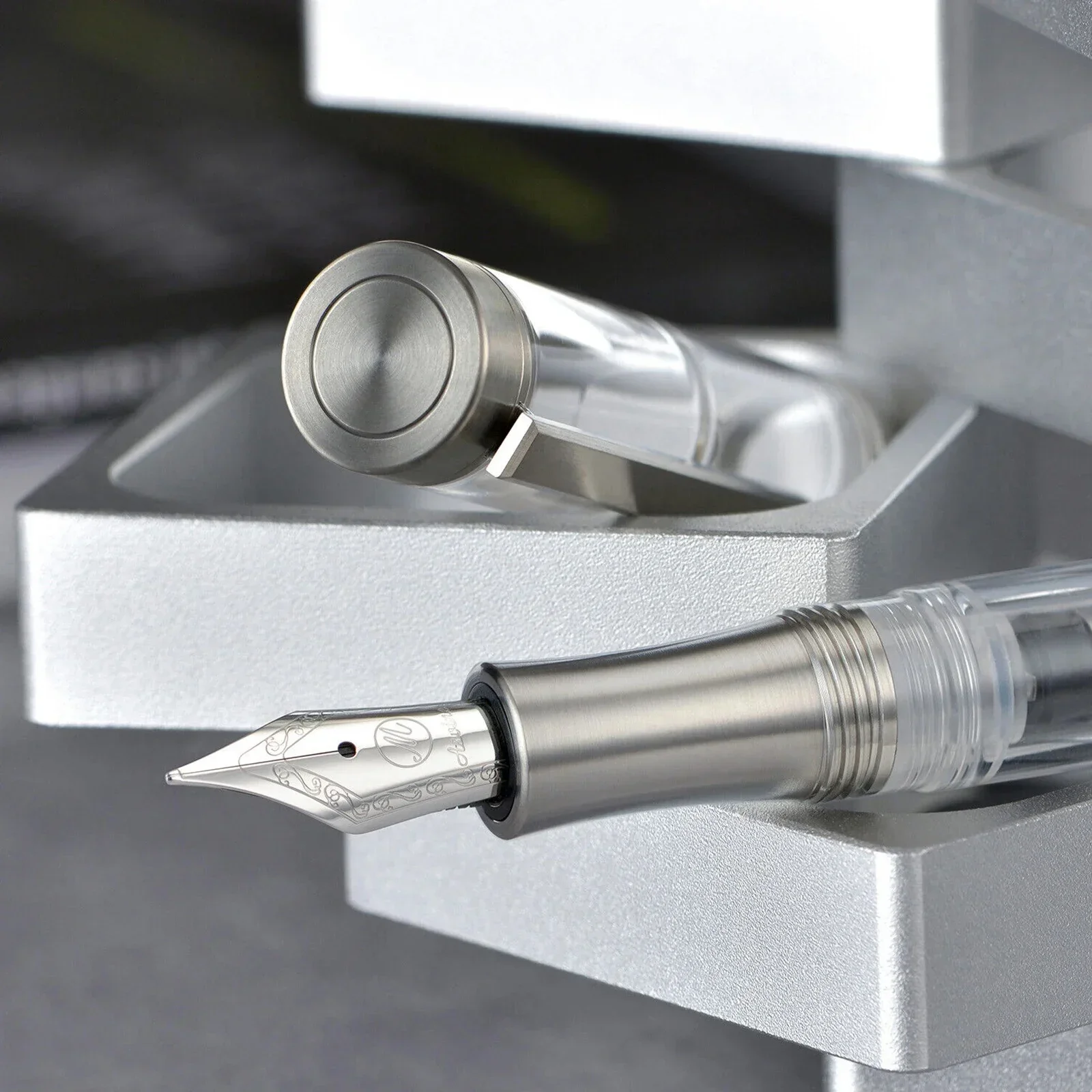 Imagem -05 - Titanium Vácuo Enchimento Fountain Pen Asvine ef f b V200