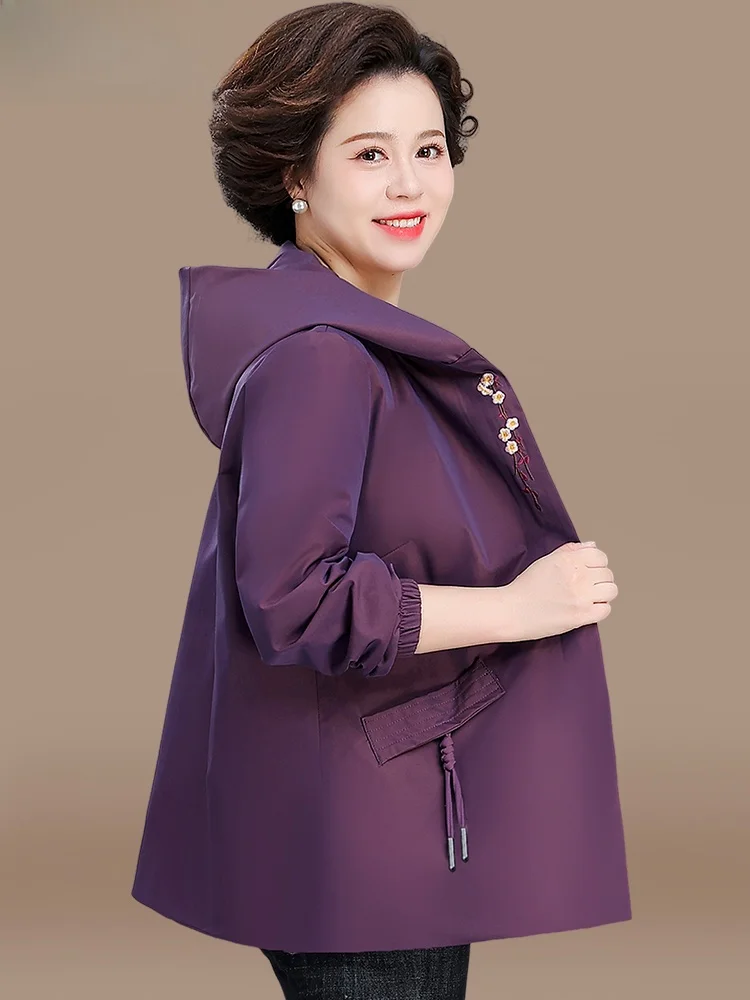 

Sli Mom Autumn Outerwear Embroidered Casual Jaet Women's Faion Spring Autumn Long Sve Zipper Closure Polyester Blend