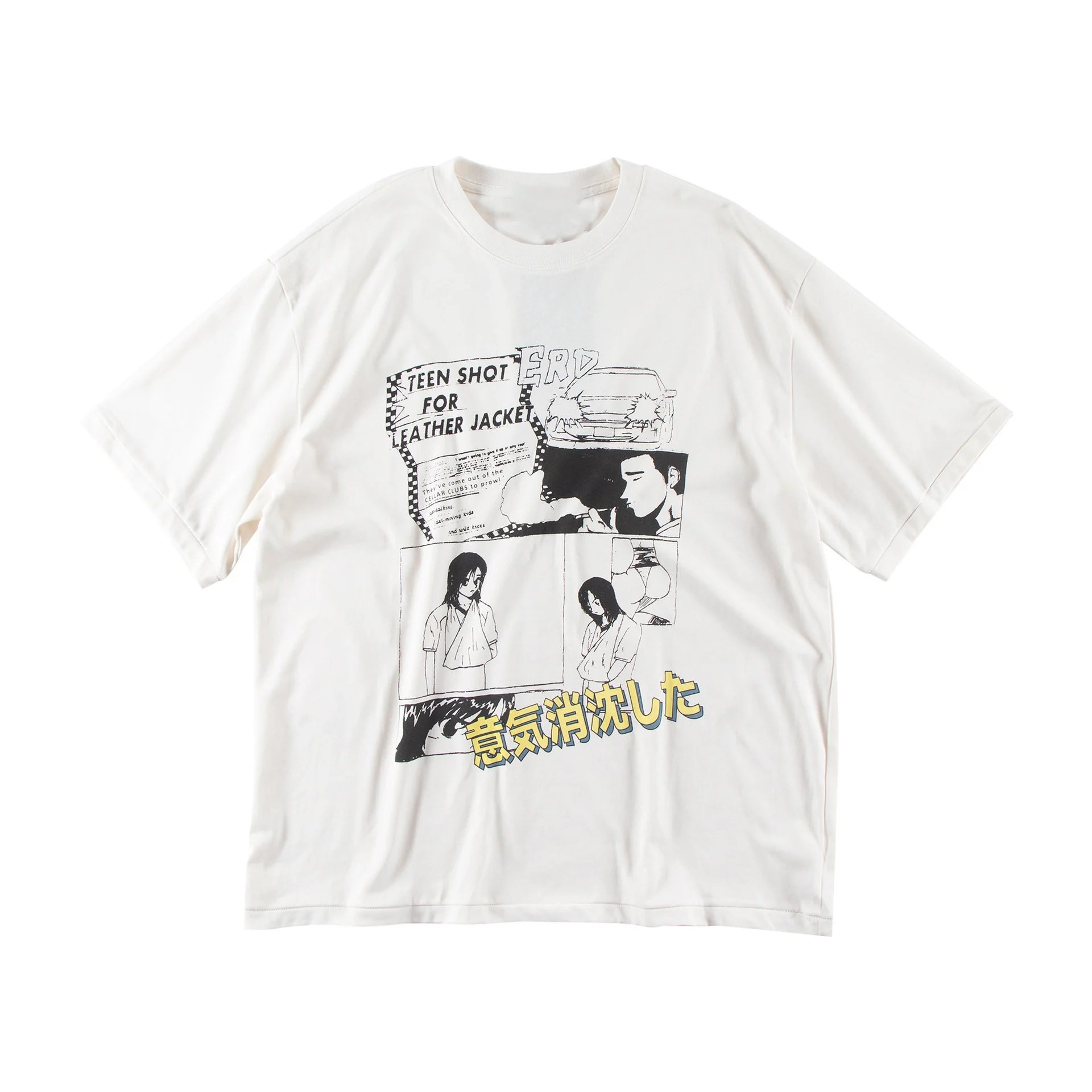 تي شيرت فضفاض ومتعدد الاستخدامات مطبوع بأكمام قصيرة للرجال والنساء، طراز عالي الشارع #2